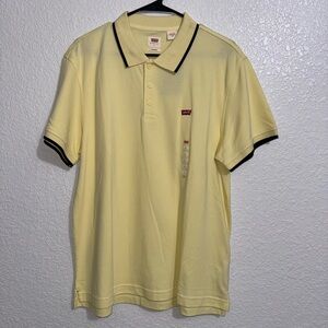 Levi's Light Yellow Polo Shirt with Black Trim